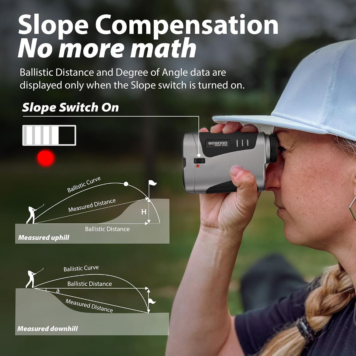 Gogogo Sport Vpro Range Finder for Golf/Hunting with Slope, 1500/2500 Yards