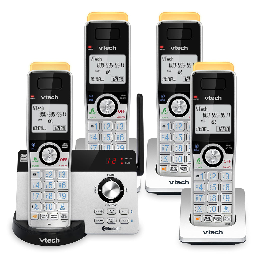 VTech IS8128-51 Super Long Range 5-Handset DECT 6.0 Cordless Phone for Home with Answering Machine, 2300 ft Range, Call Blocking, Bluetooth Connect to Cell, Intercom