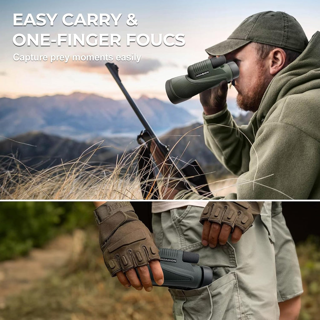Adasion 12x56 Monoculars for Adults High Powered, Phone Adapter & Tripod