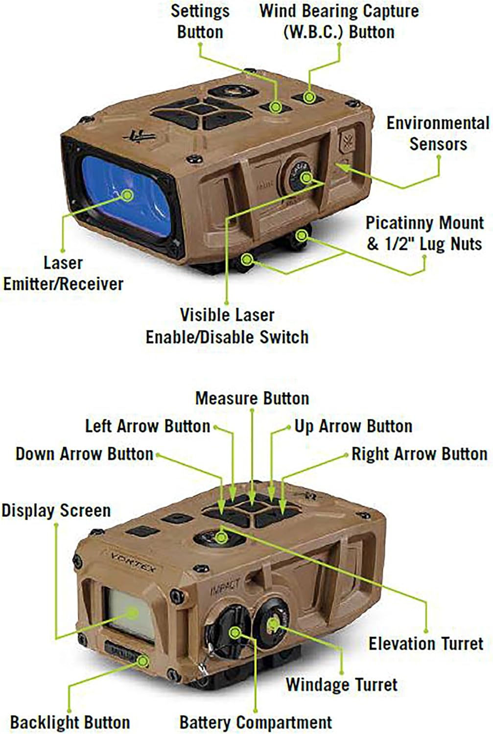 Vortex Impact 4000 Ballistic Rail-Mounted Laser Rangefinder