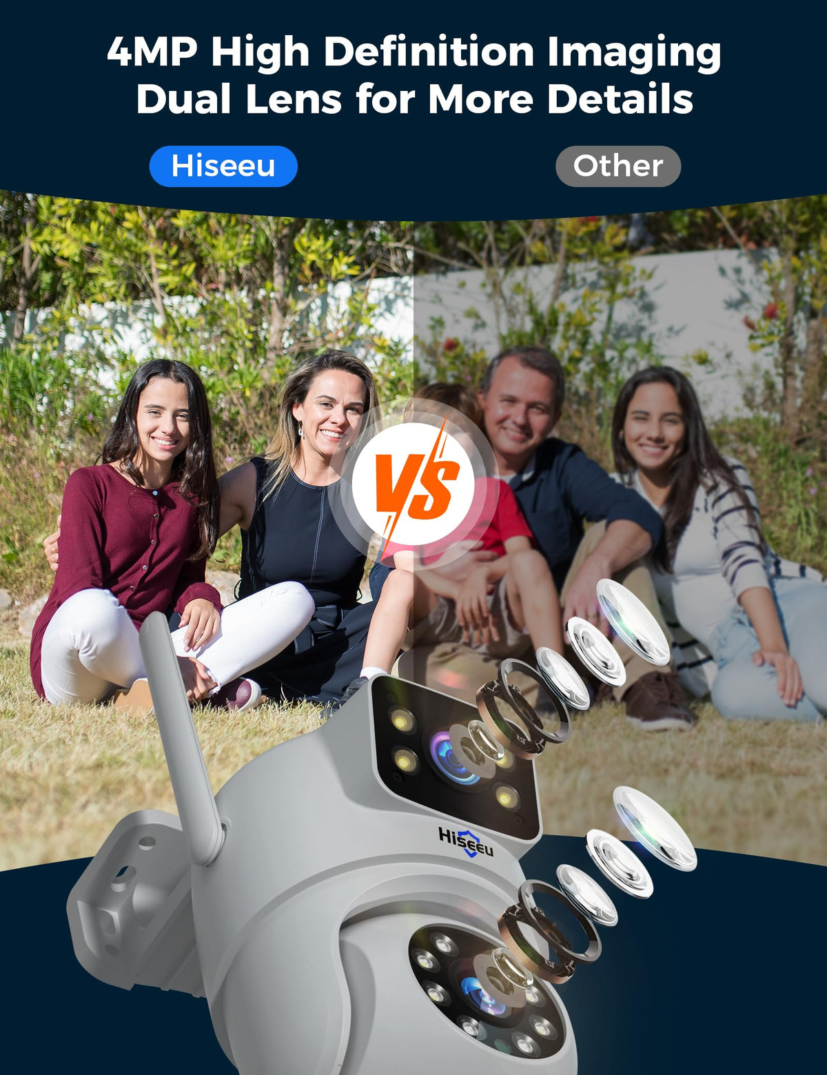 Hiseeu Wireless Security Cameras Outdoor, Outdoor Cameras for Home Security