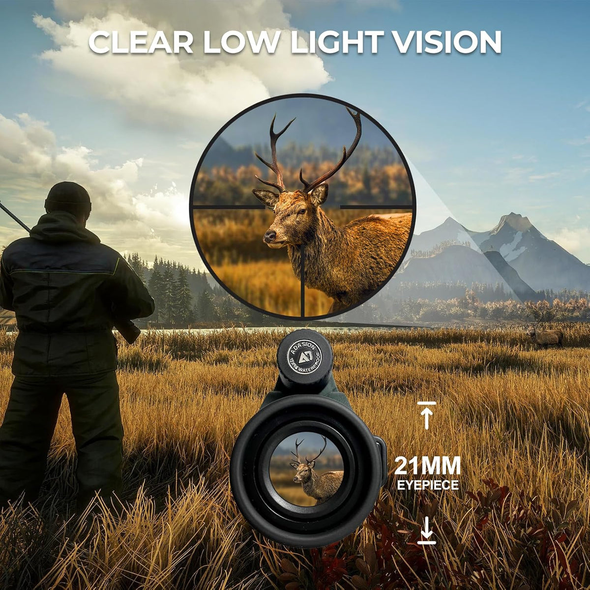 Adasion 12x56 Monoculars for Adults High Powered, Phone Adapter & Tripod