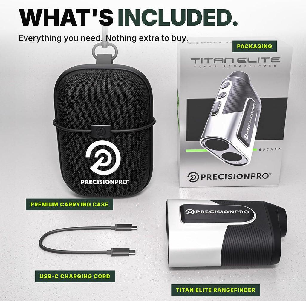 Precision Pro Titan Elite Golf Rangefinder, Bluetooth GPS in Viewfinder