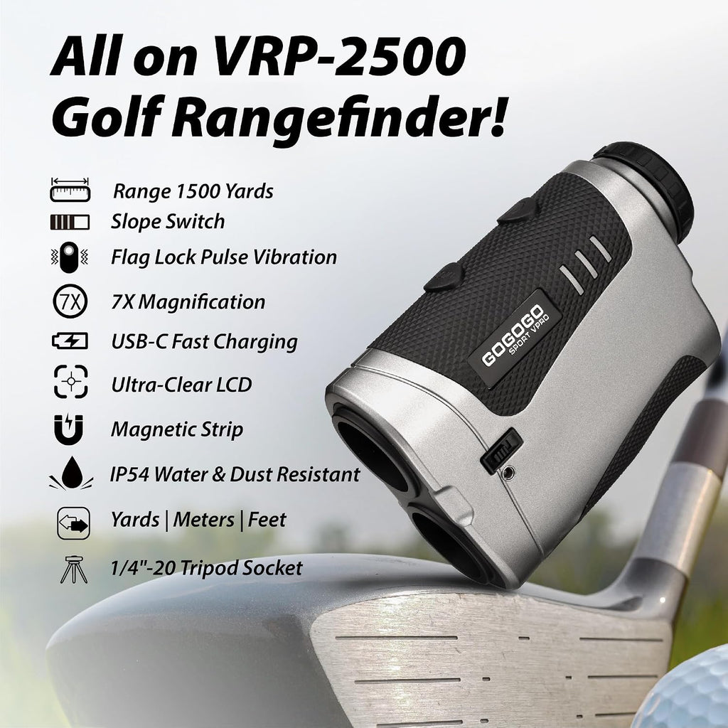 Gogogo Sport Vpro Range Finder for Golf/Hunting with Slope, 1500/2500 Yards