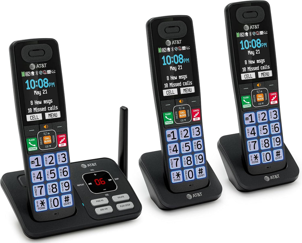 AT&T 3 Handsets Cordless Phone with Answering System â BL108-3
