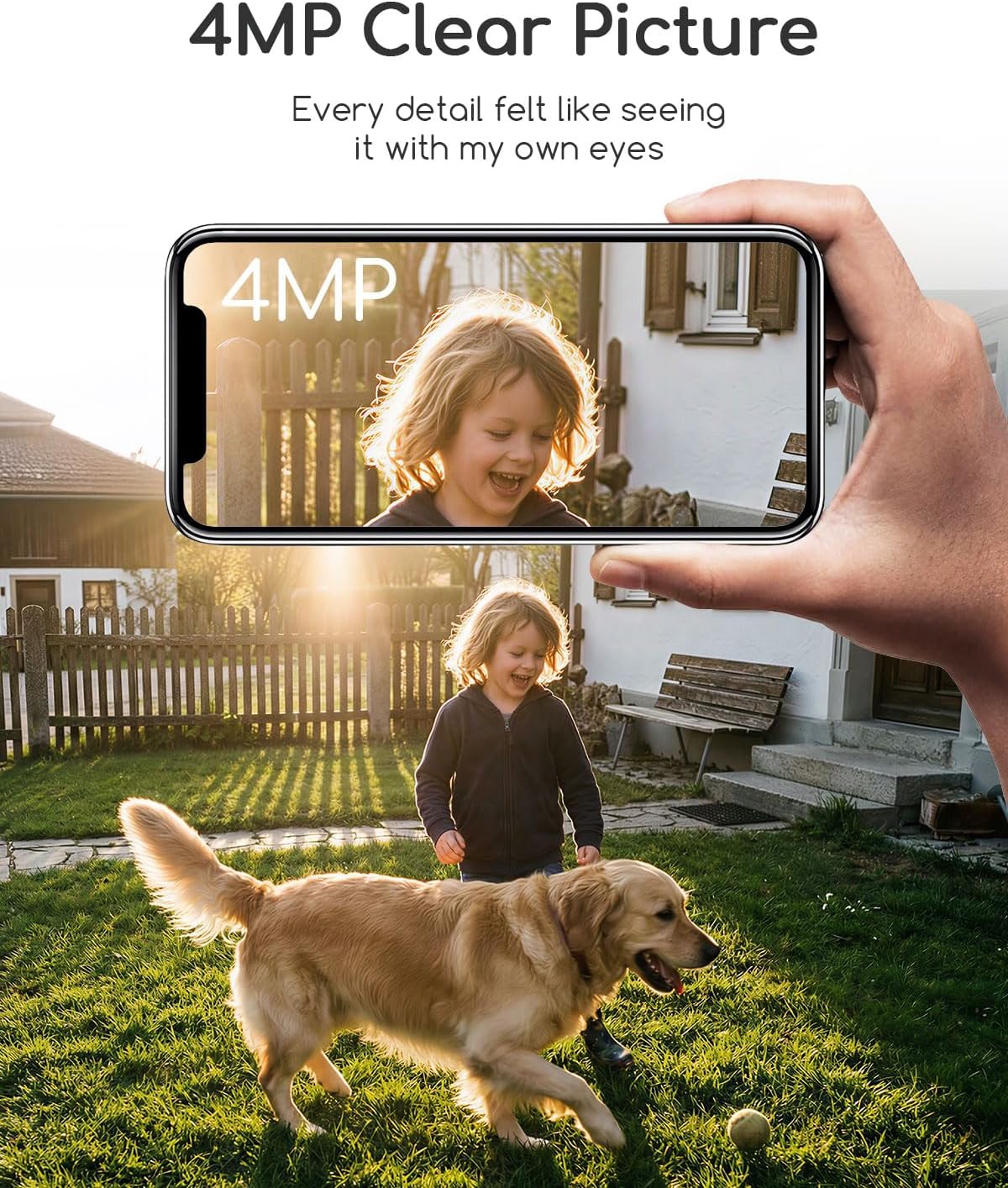 COOAU 4MP/2.5K Security Cameras Wireless Outdoor, 30% Faster Solar Charging