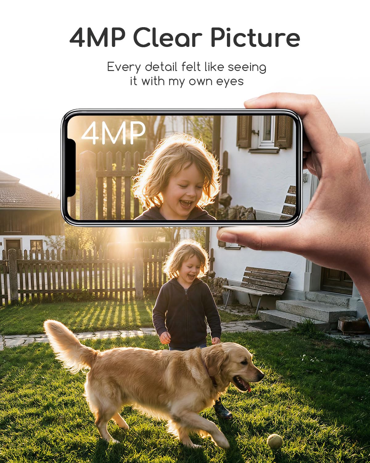 COOAU 4MP/2.5K Security Cameras Wireless Outdoor, 30% Faster Solar Charging
