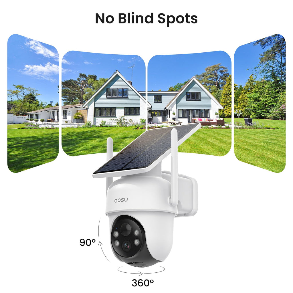 aosu D1 Classic 4-Cam Kit, Security Cameras Wireless Outdoor, Solar Powered