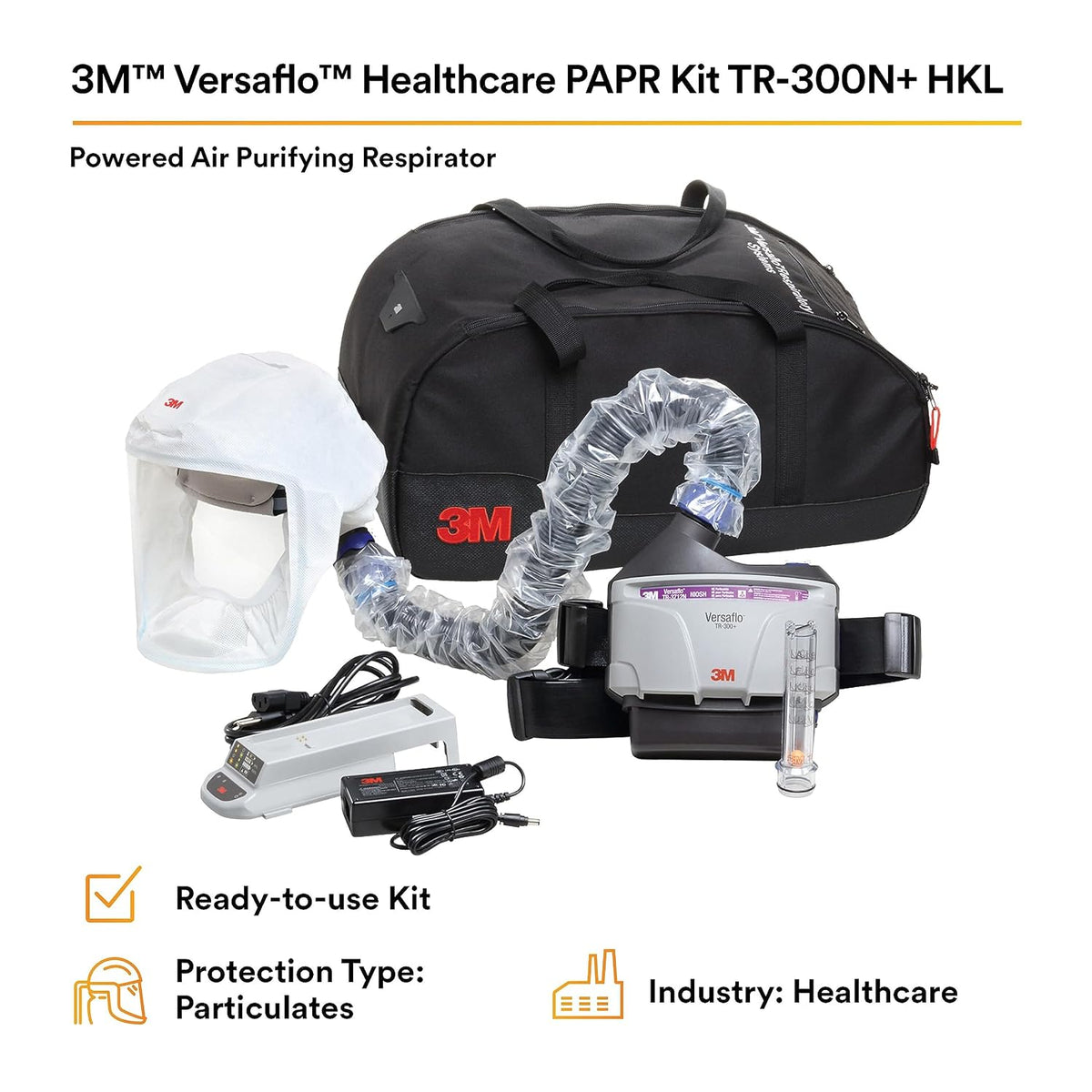 3M PAPR Respirator System, Healthcare, M/L Headcover, NIOSH, Lightweight