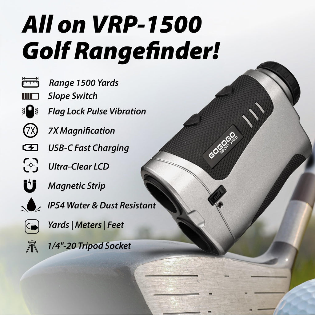 Gogogo Sport Vpro Range Finder for Golf/Hunting with Slope, 1500/2500 Yards