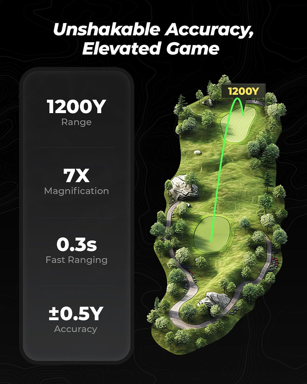 VTSTAGET Golvia Pro OLED Range Finder Golf with Slope, 1200 Yards