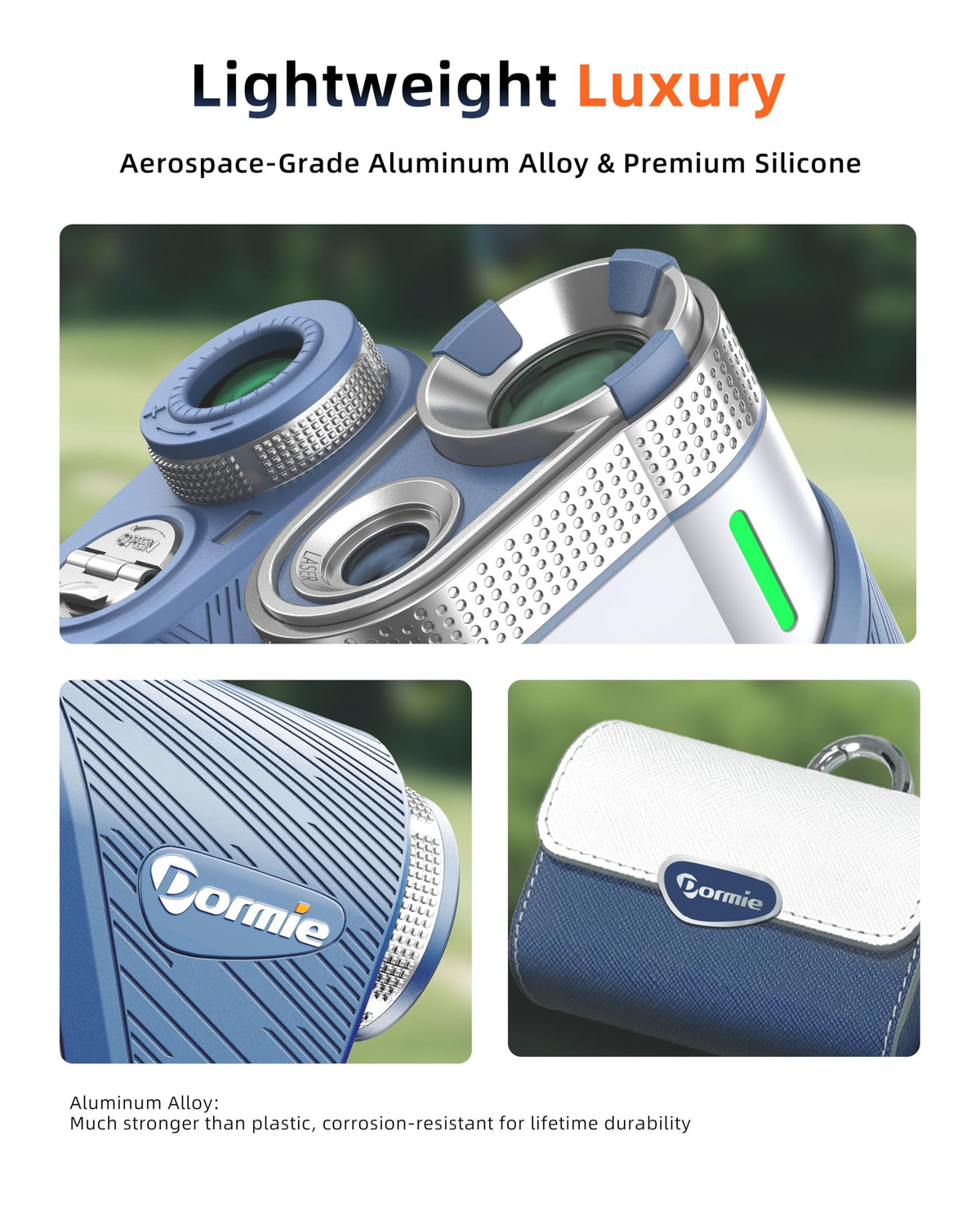 Dormie Golf Rangefinder with Slope,800 Yards Laser Range Finder Golfing,Aluminum Alloy Body,Flag Pole Locking Vibration,Slope Compensation,6X Magnification Rangefinder with Magnet