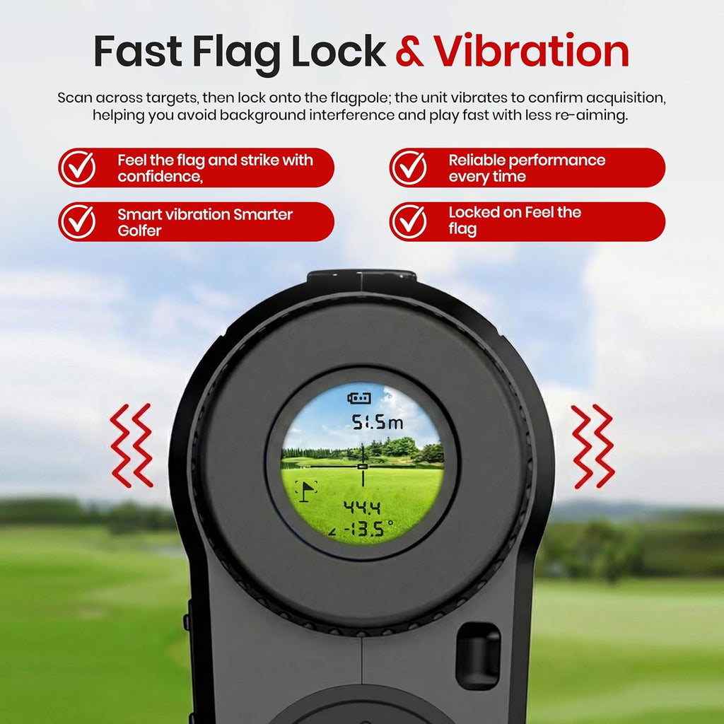 Golf & Hunting Rangefinder with Slope, 1000 Yard Laser, Magnetic, 6X