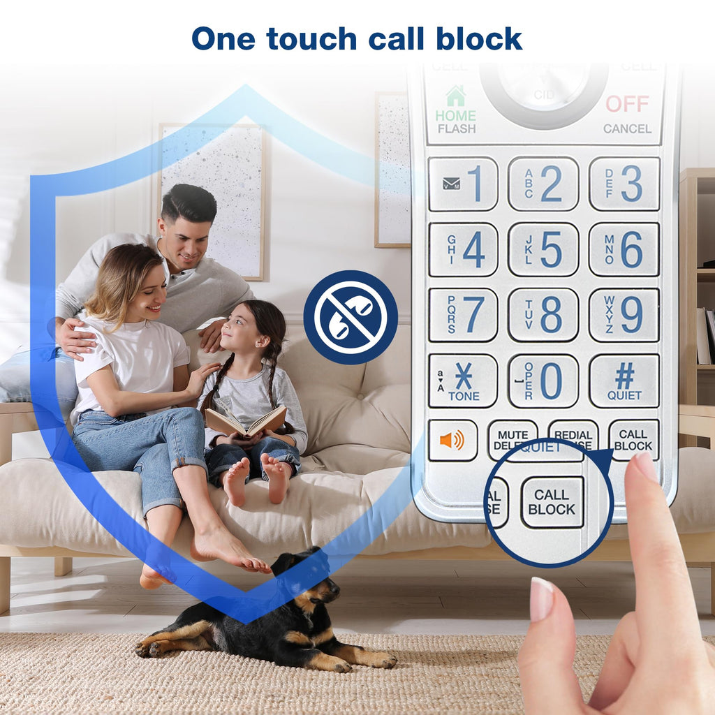 VTech IS8151-2 Super Long Range 2 Handset DECT 6.0 Cordless Phone for Home with Answering Machine, 2300 ft Range, Call Blocking, Bluetooth, Headset Jack, Power Backup, Intercom, Expandable to 12 HS