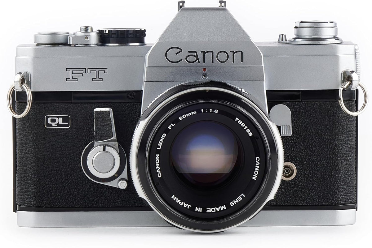 Canon FT-QL 35mm SLR Film Camera with a Canon 50mm FL Lens. (Renewed)