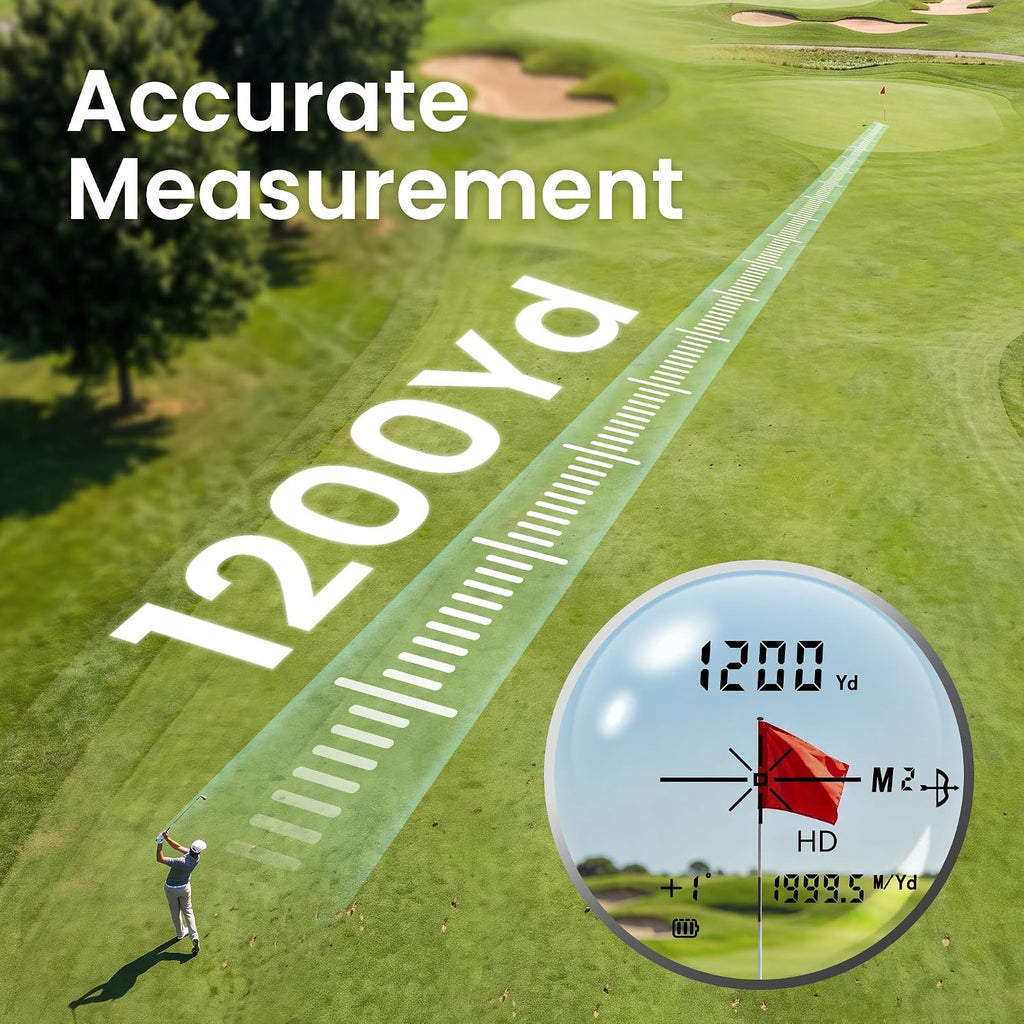 Golf Rangefinder 1200 Y Slope Compensation, Flag-Lock Alert & Touchscreen.