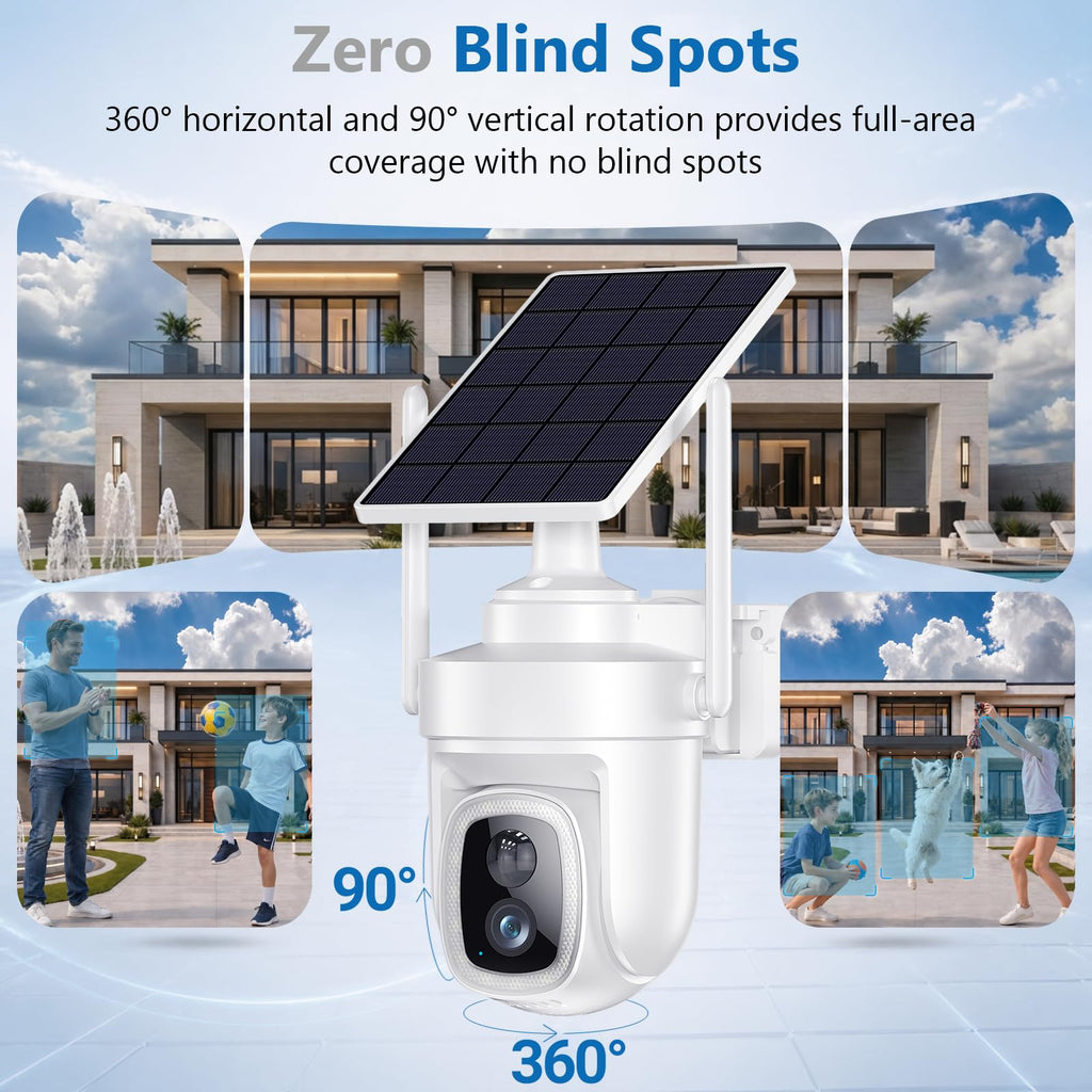 4K Solar Security Cameras Wireless Outdoor with Local Storage Base