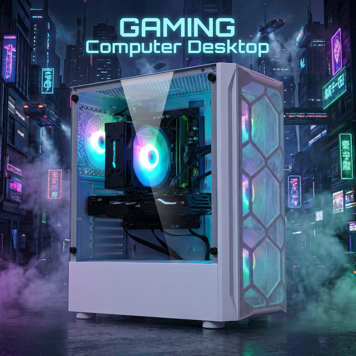 STGAubron Gaming PC Desktop,Core I7,RX 580 8G,32G RAM,512G SSD