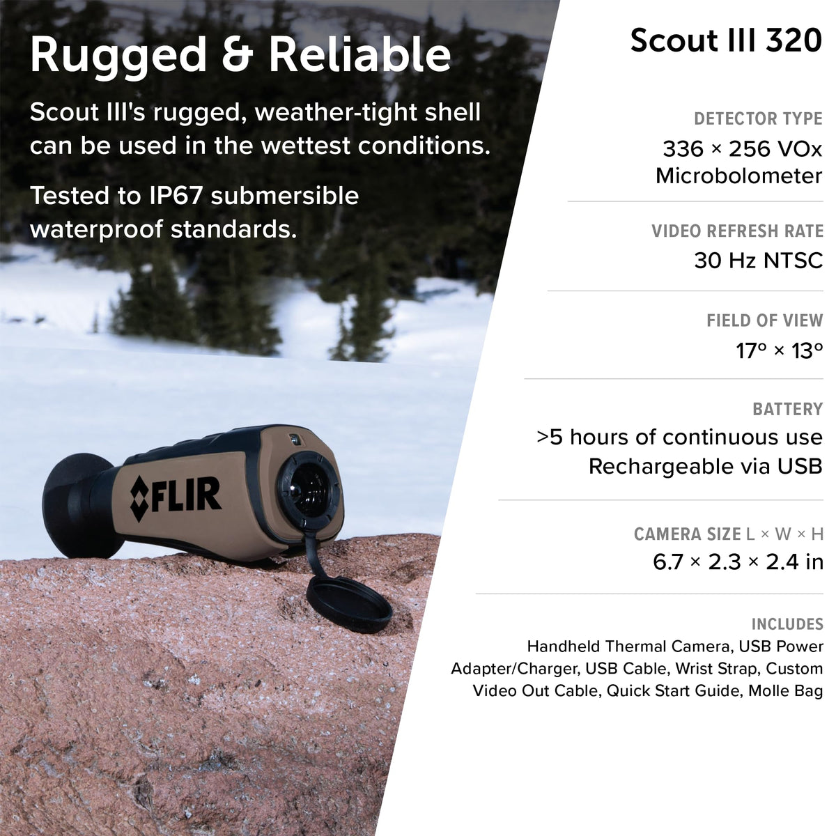 FLIR Scout TKx - Compact Infrared/Thermal Imaging Monocular for Wildlife Viewing, Hunting & Outdoor