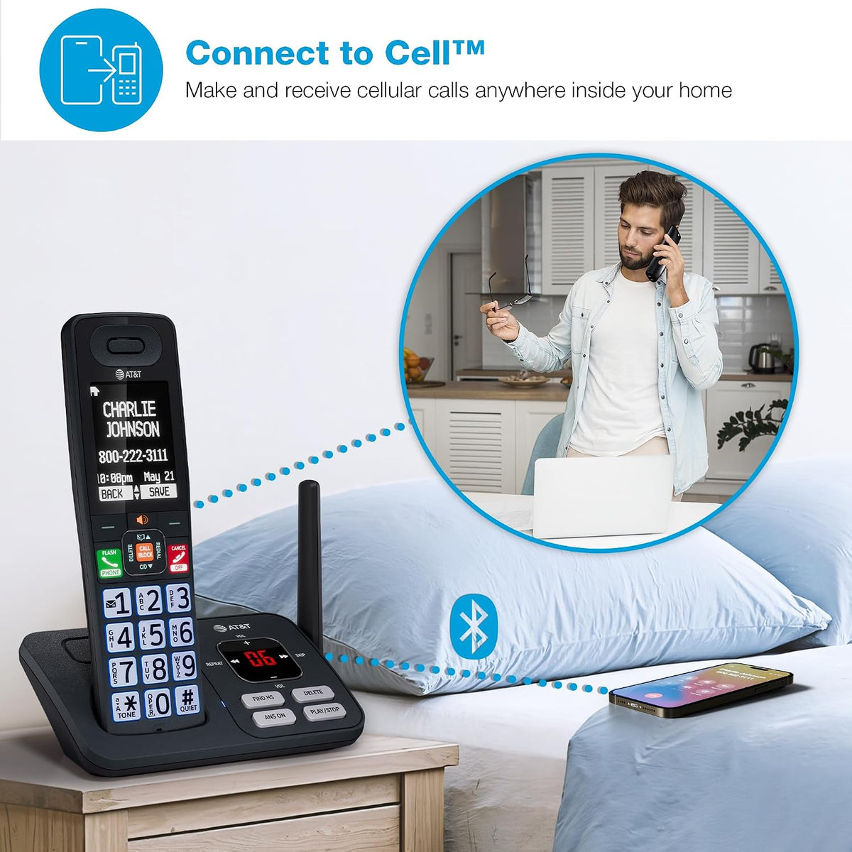 AT&T 3 Handsets Cordless Phone with Answering System â BL108-3