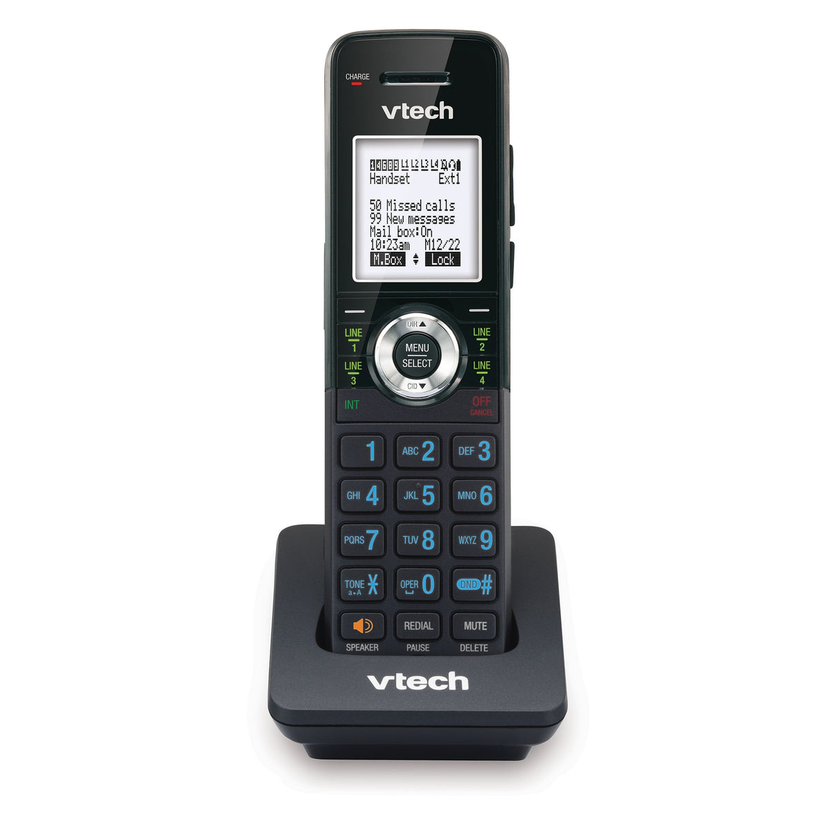 VTech AM18447 Main Console 4-Line Small Business Phone System - Expandable to 10 Stations, Digital Answering Machine, Auto Attendant, Intercom & Custom Music on Hold, Black