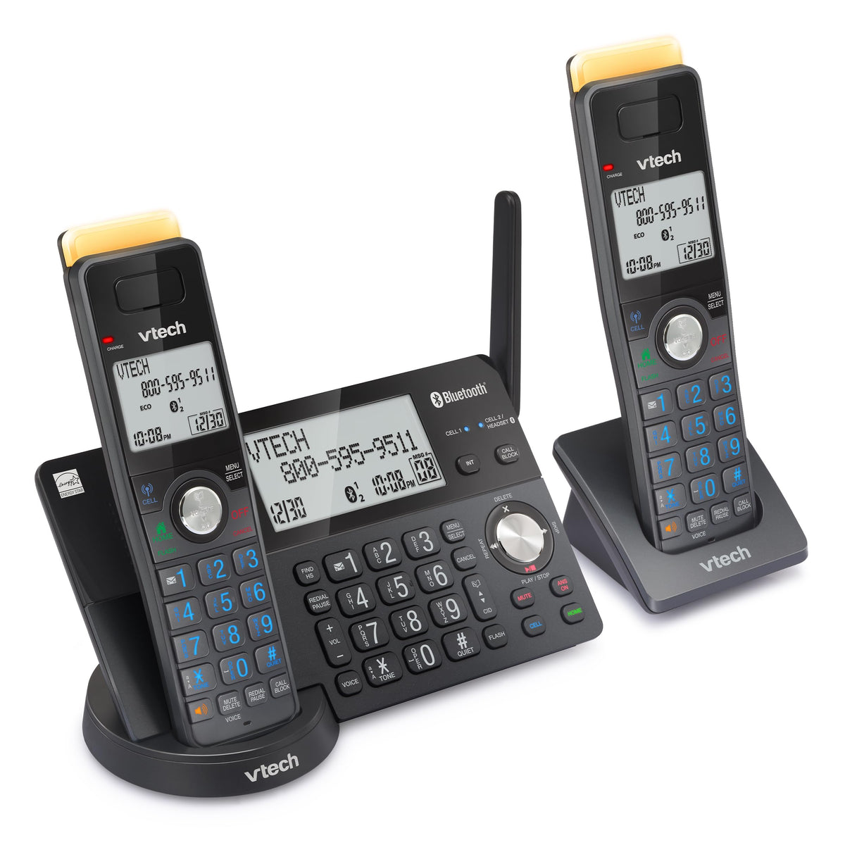 VTech IS8128-51 Super Long Range 5-Handset DECT 6.0 Cordless Phone for Home with Answering Machine, 2300 ft Range, Call Blocking, Bluetooth Connect to Cell, Intercom