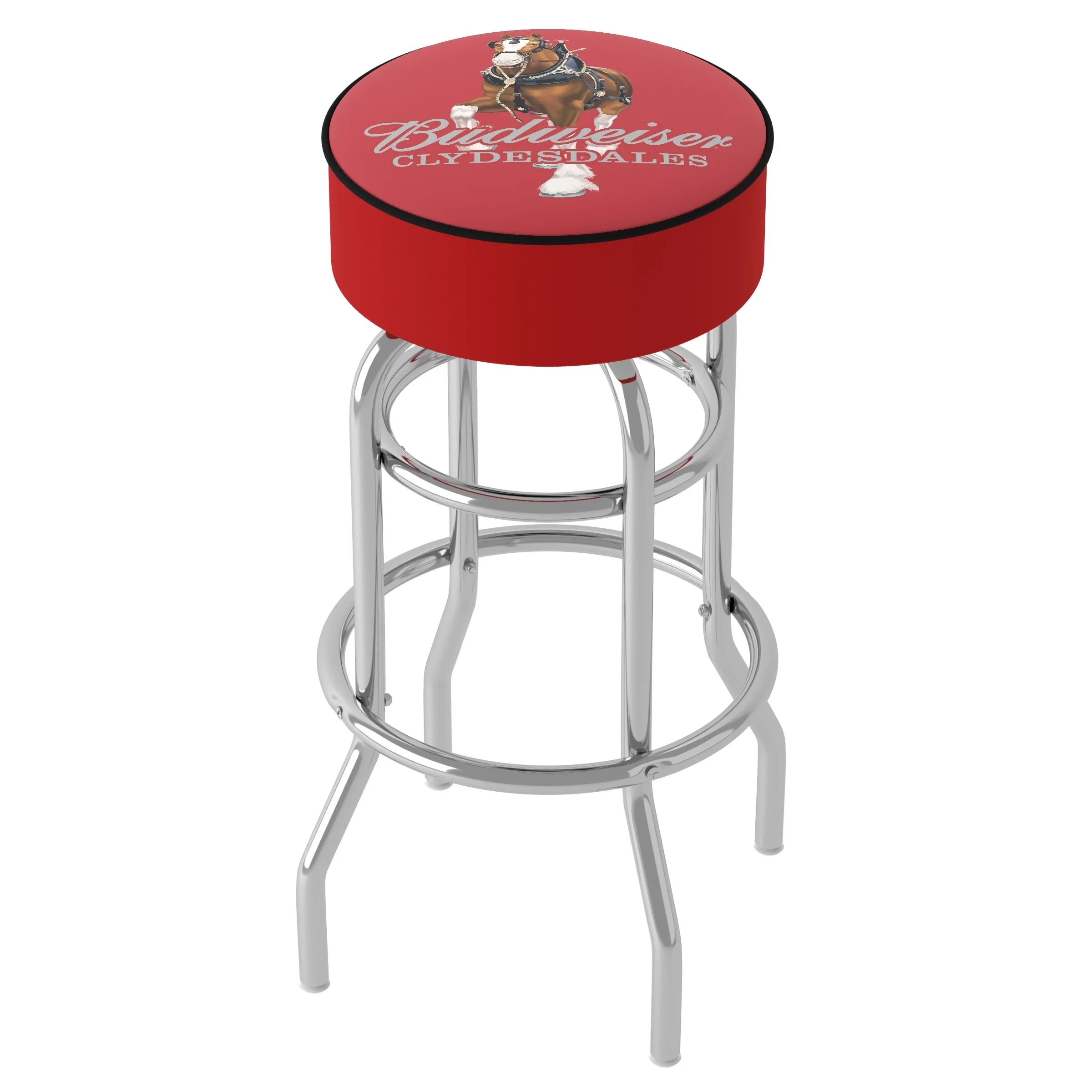 Padded Clydesdale - Stool Budweiser Swivel Bar Red