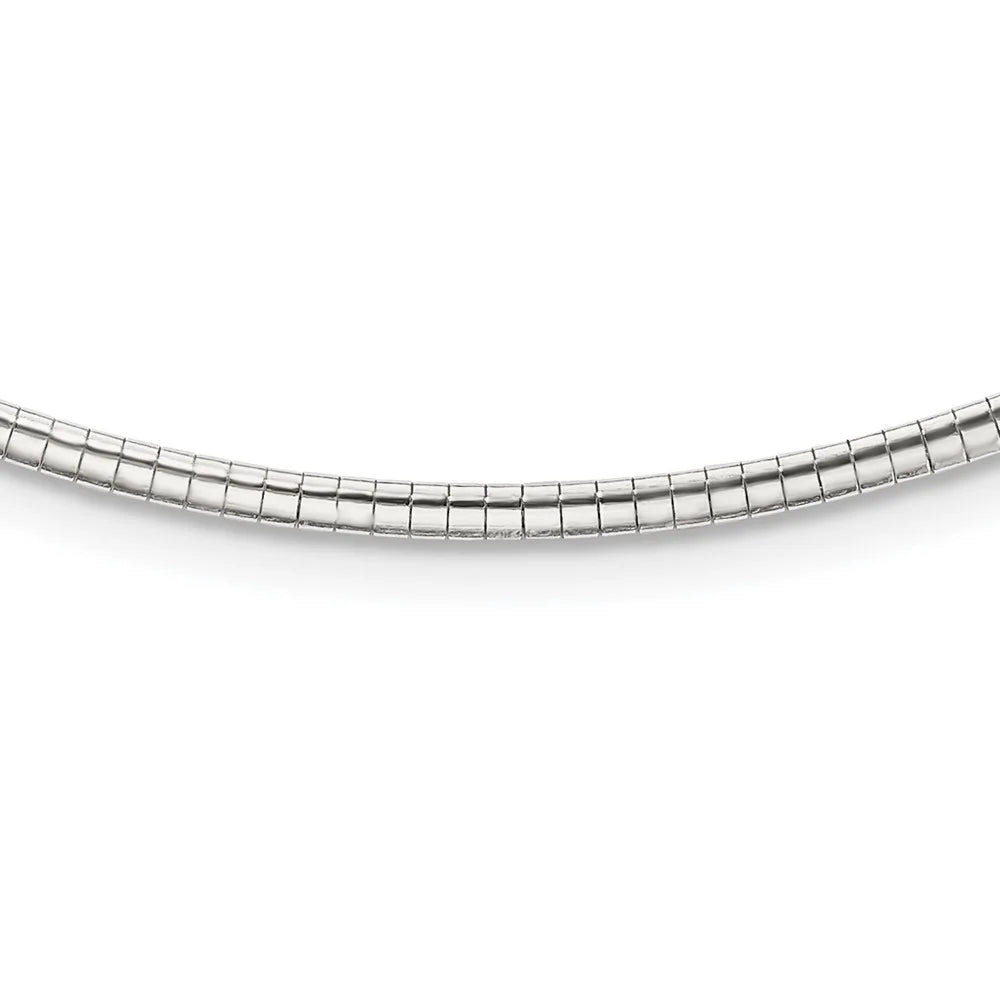 Silver w/2 Necklace Ext 2mm Sterling in Omega inch Styles Chain 925 16 Cubetto