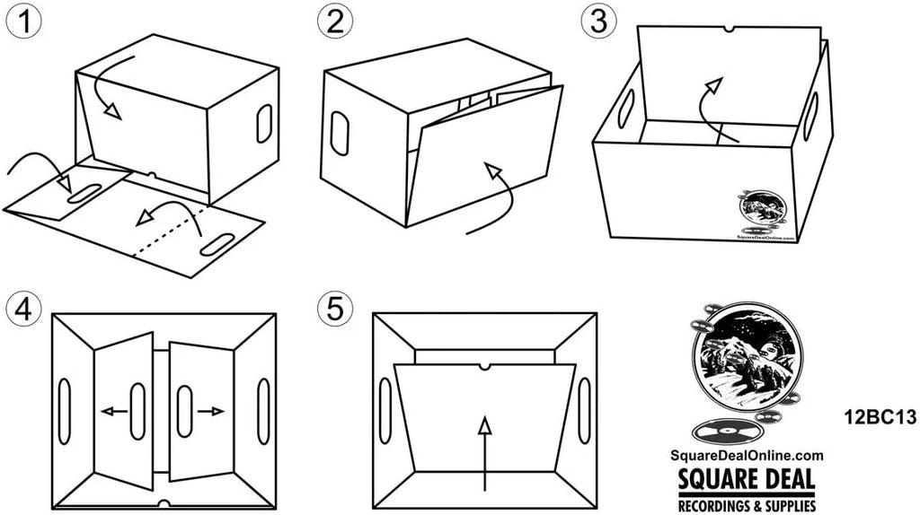 of Vinyl Sturdy Removable - Records Laser 90 Lid Holds Cardboard Set Record - #12BC13 Boxes Storage 10 or Box to 12" up Discs with -