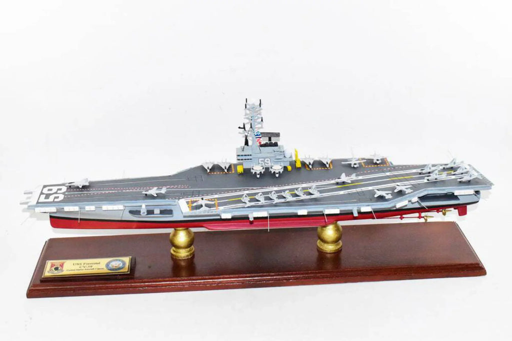 USS Model,Forrestal Aircraft Model,Navy,Scale CV-59 Forrestal Class,Mahogany Carrier