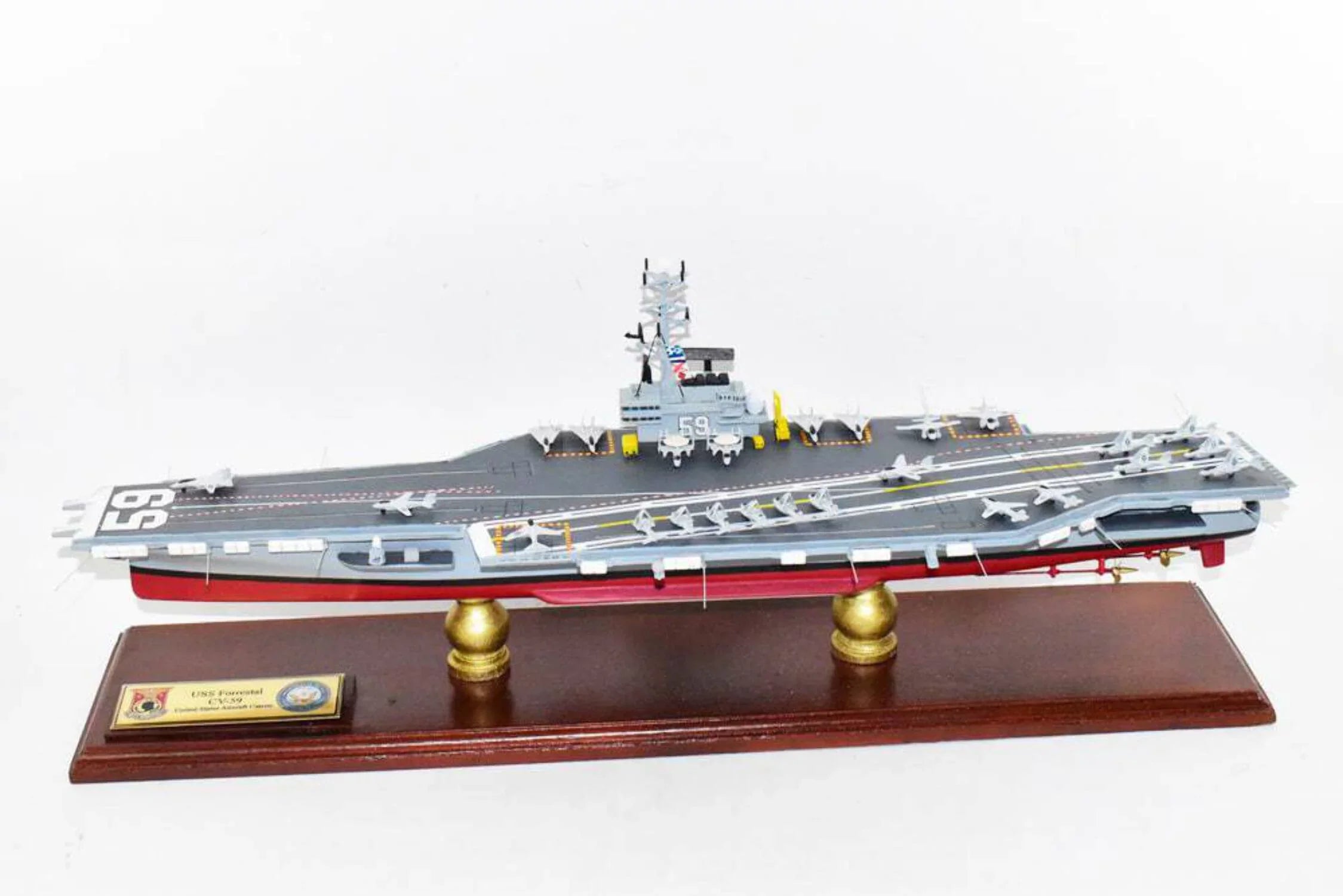USS Model,Forrestal Aircraft Model,Navy,Scale CV-59 Forrestal Class,Mahogany Carrier