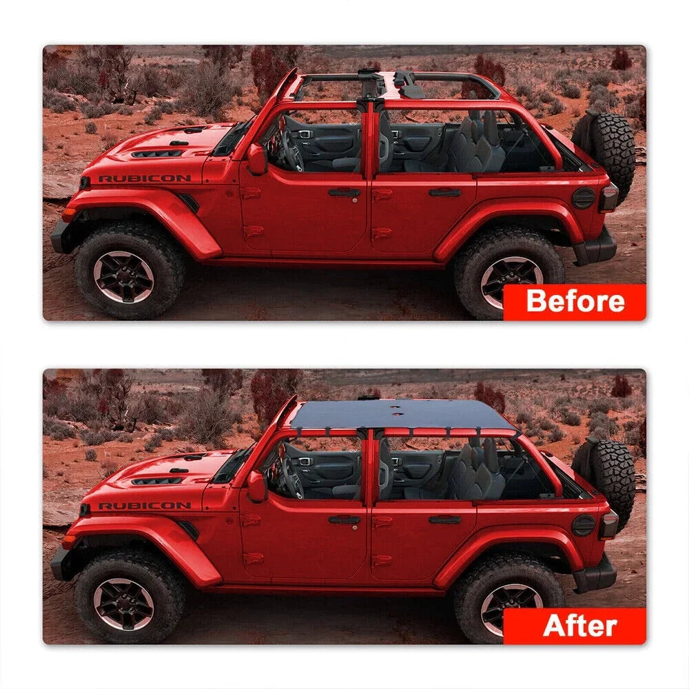 Leather Sunshade Easy JKU Maximum Wrangler Install, Top Protection - Sun 07-18 Jeep JLLOM JK Premium