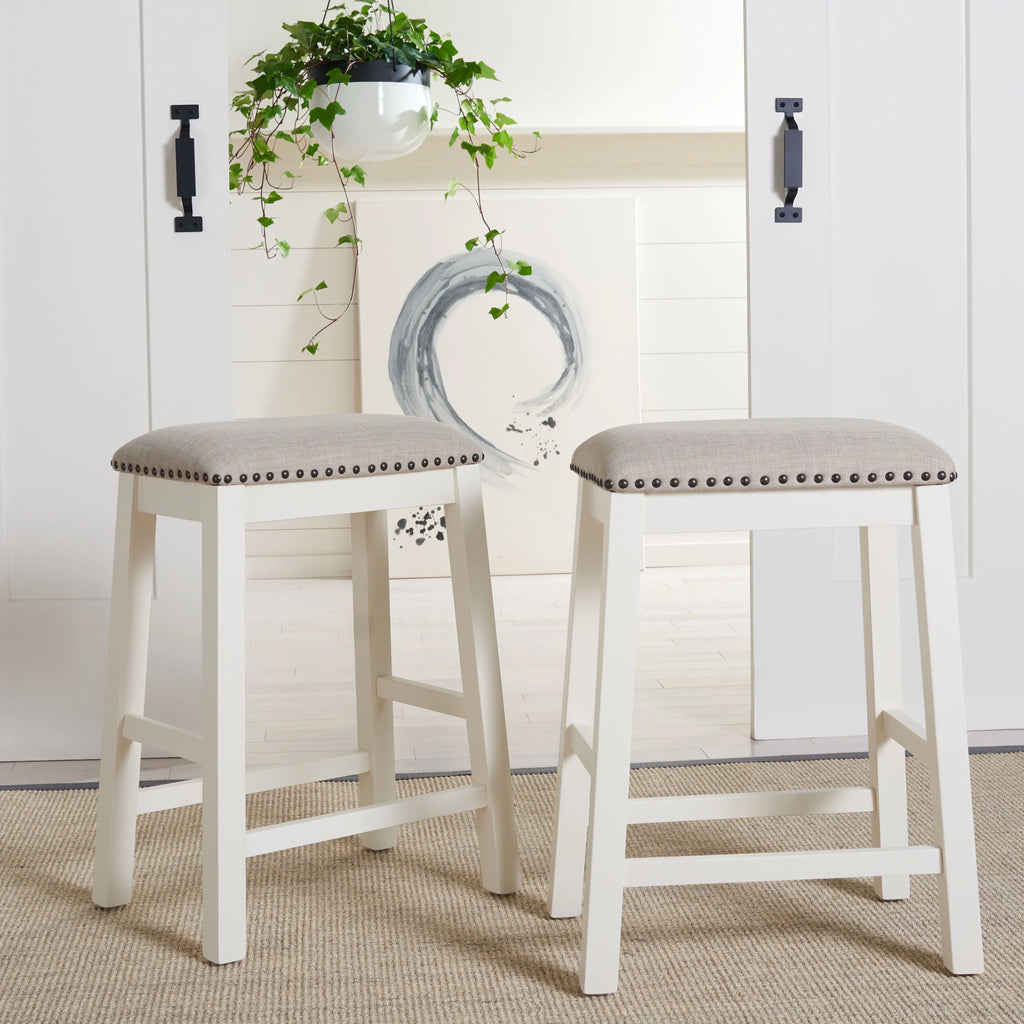 White, in. in. x (18.8 Aero Set SAFAVIEH in. D W of Mid-Century H) 2 25 Counter x Stool, 13