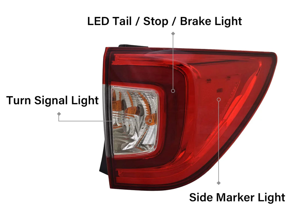 2022 for 2020 2019 Right Side Tail 33500TG7A11 Light Outer Replacement Passenger Pilot HO2805120 2021 with Bulb APA