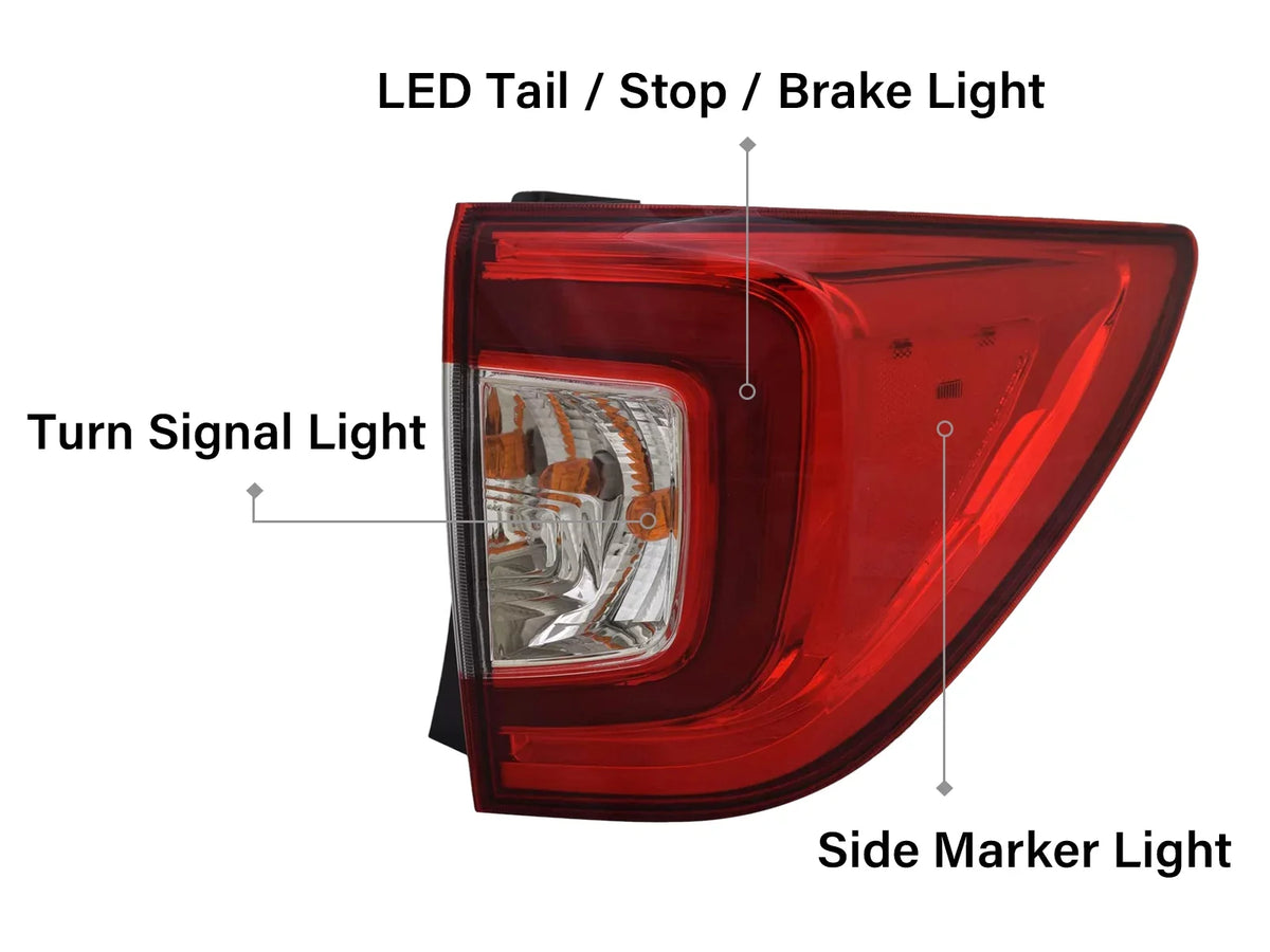 2022 for 2020 2019 Right Side Tail 33500TG7A11 Light Outer Replacement Passenger Pilot HO2805120 2021 with Bulb APA