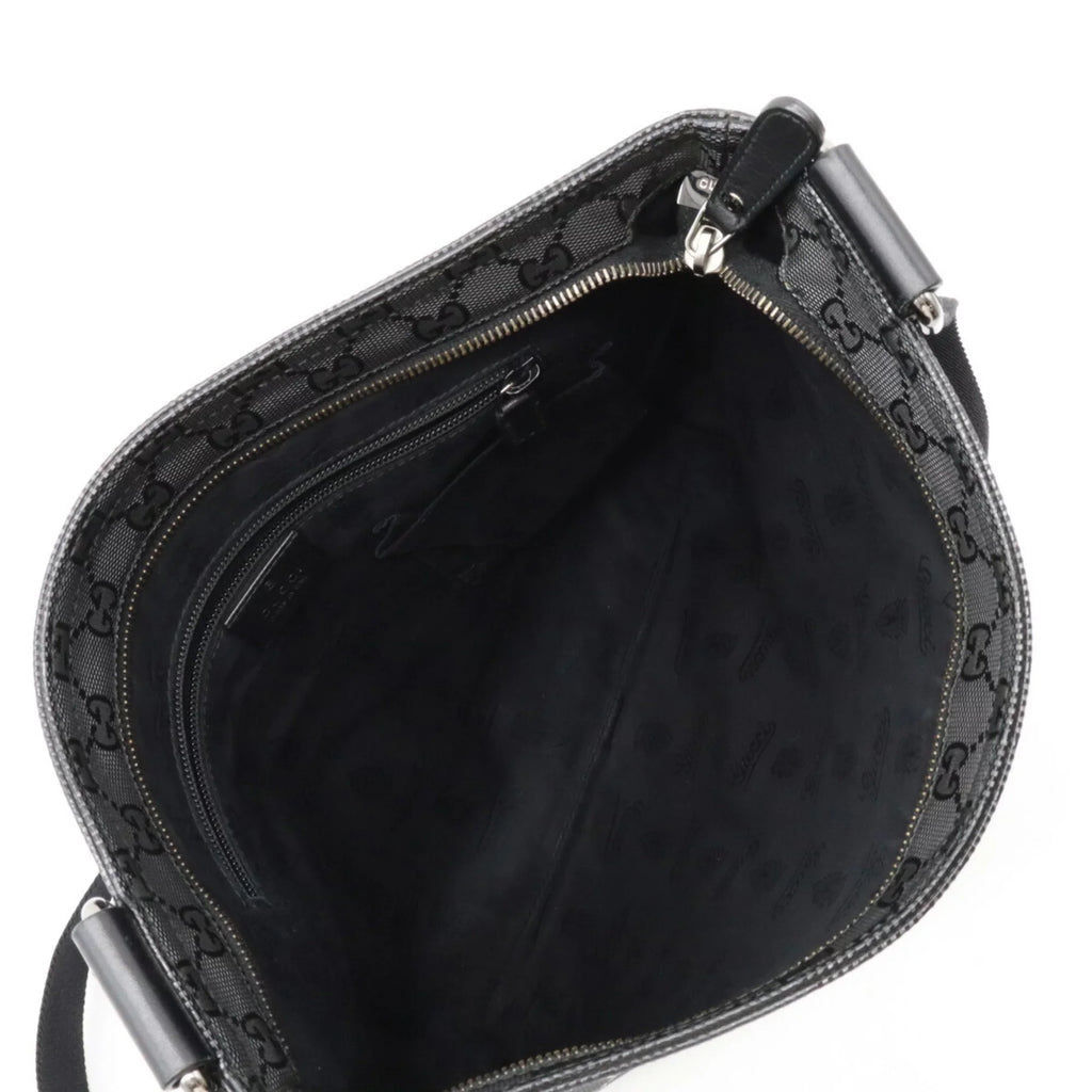 Pre-Owned GG GUCCI Imprime 201446 Leather Shoulder Gucci Bag Crossbody Black (Good)