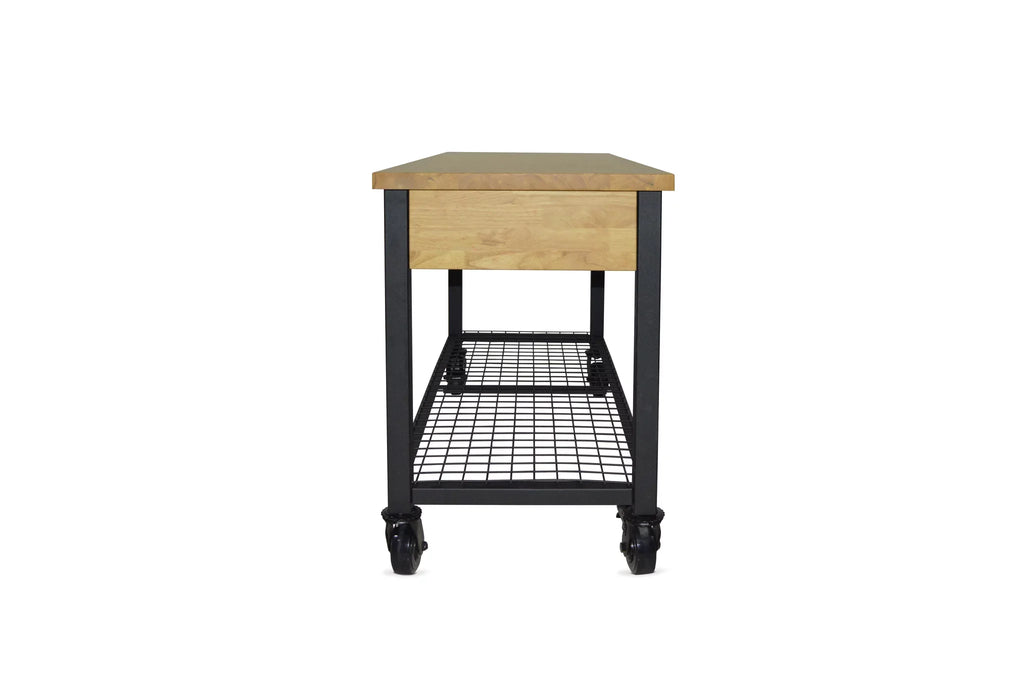 62" Metal Wood Rove Industrial Workbench &