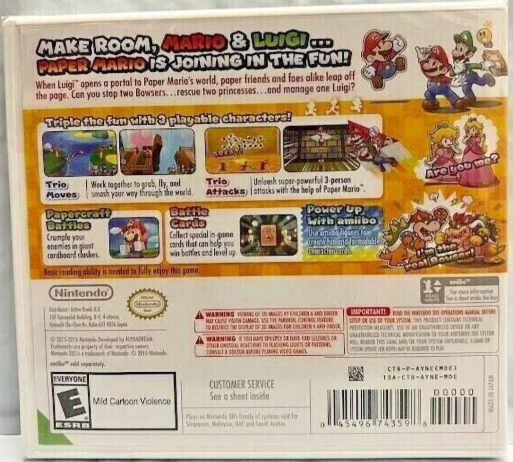Brand & Paper RPG Game Mario Special 3DS New (Action 2015) Luigi: Jam