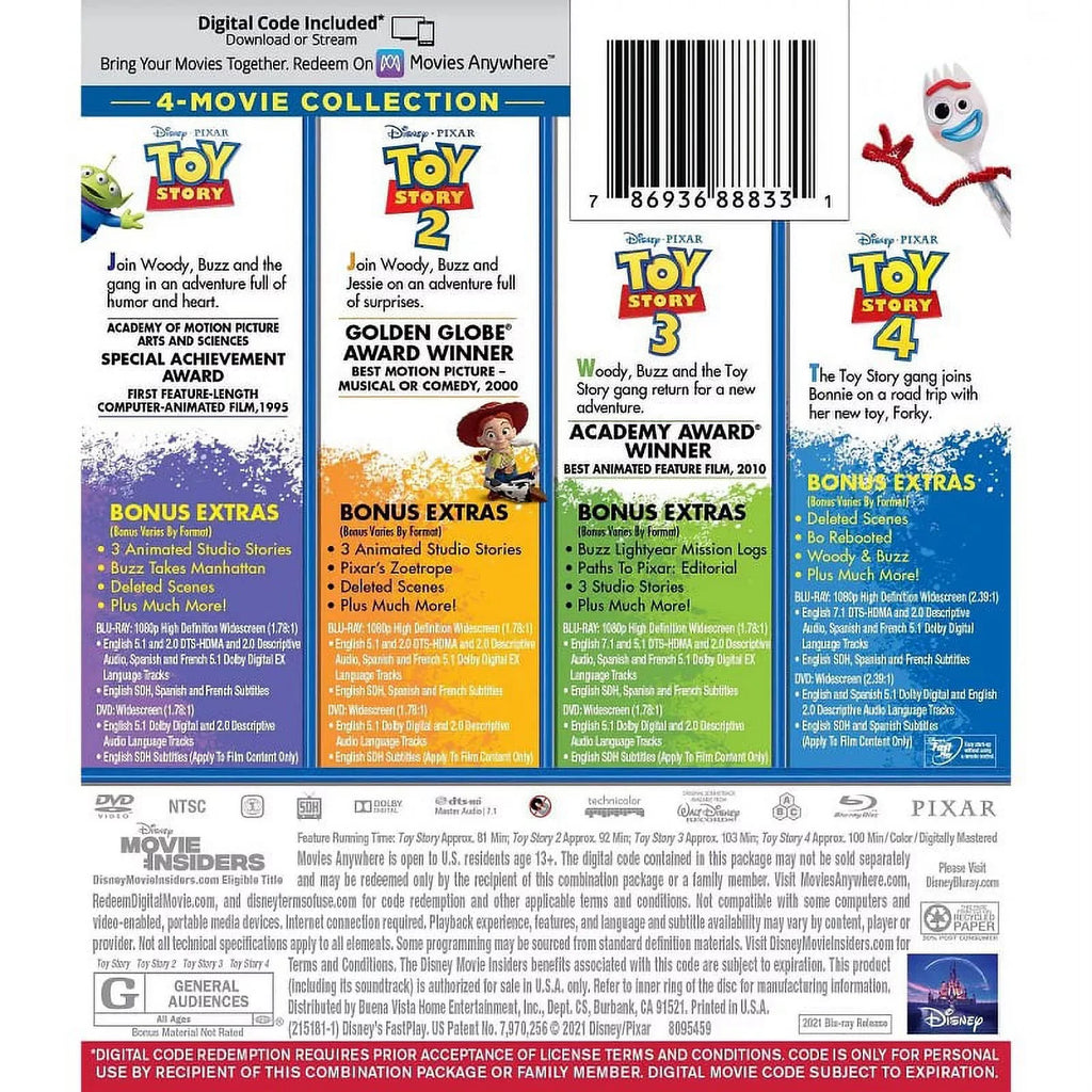 '+ Code) (Blu-Ray Digital Story: DVD 4-Movie Toy Collection +