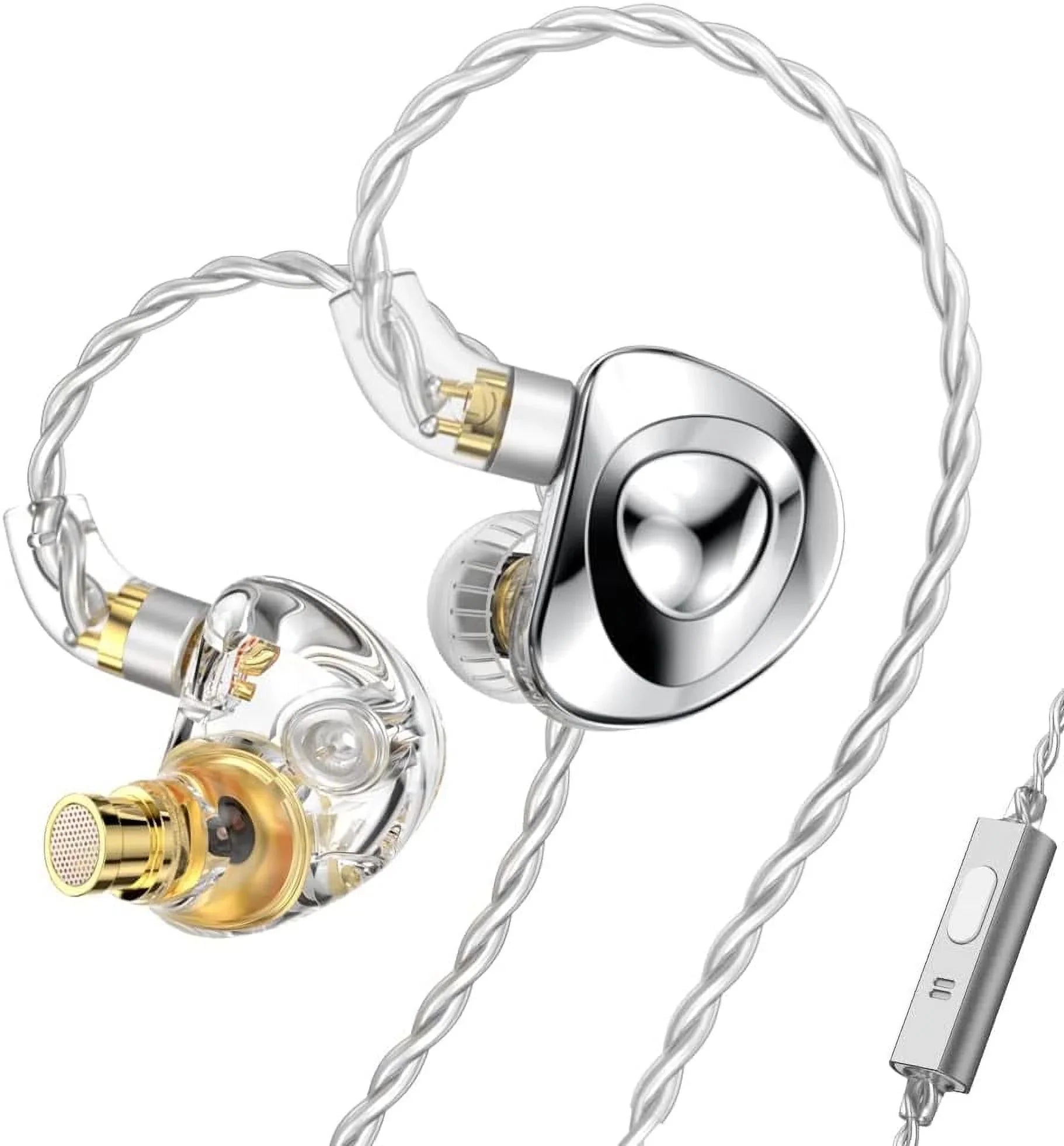 Kinboofi Earphone with Drive Dual Ear Dyna Copper TRN 10mm Monitor MT4 Silver-Plated Magnet 4-core in Headphone,