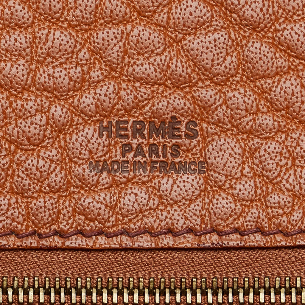 Calf Pre-Owned Galop Unisex Authenticated Tote Hermès (Good) Brown Leather Bag