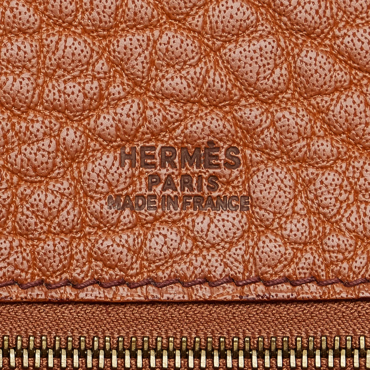 Calf Pre-Owned Galop Unisex Authenticated Tote Hermès (Good) Brown Leather Bag