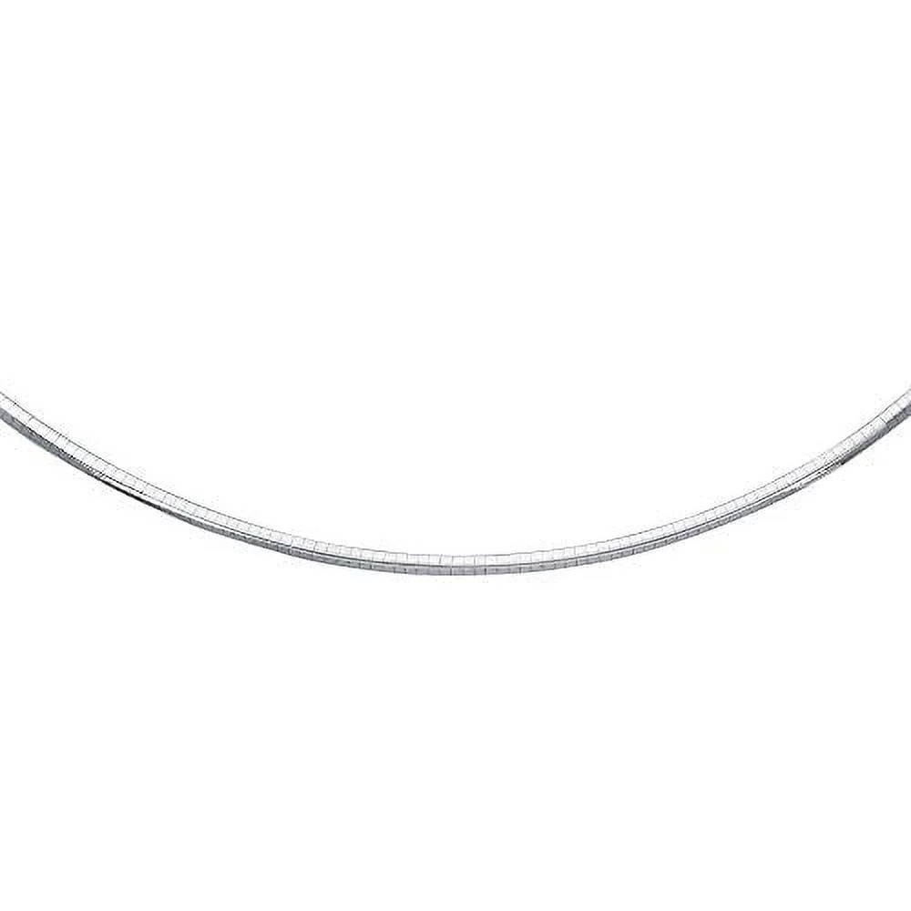 Round Necklace mm Sterling Omega Claw Rhodium w/Lobster Clasp JewelStop Classic 18" 4 Silver