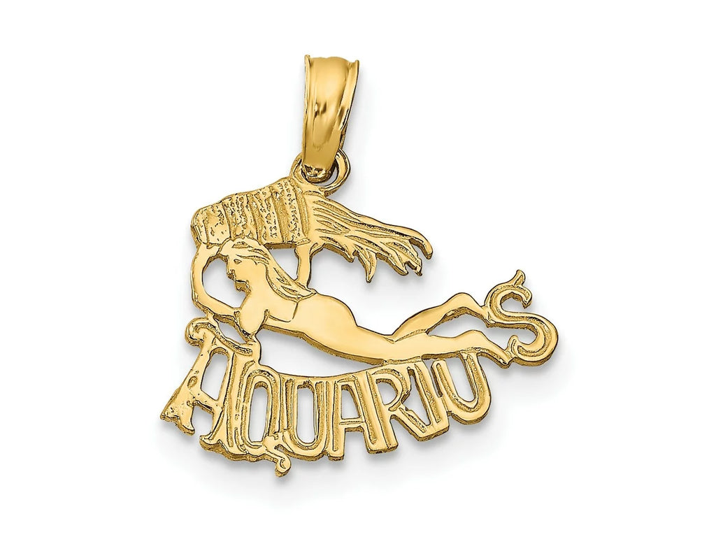 17 16 10 x mm Charm Gold Finejewelers kt FJC Zodiac Yellow AQUARIUS