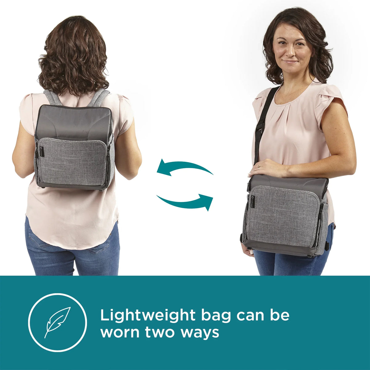 Bag, 2-in-1 Booster Diaper Seat Contours Backpack and transportable Explore Gray