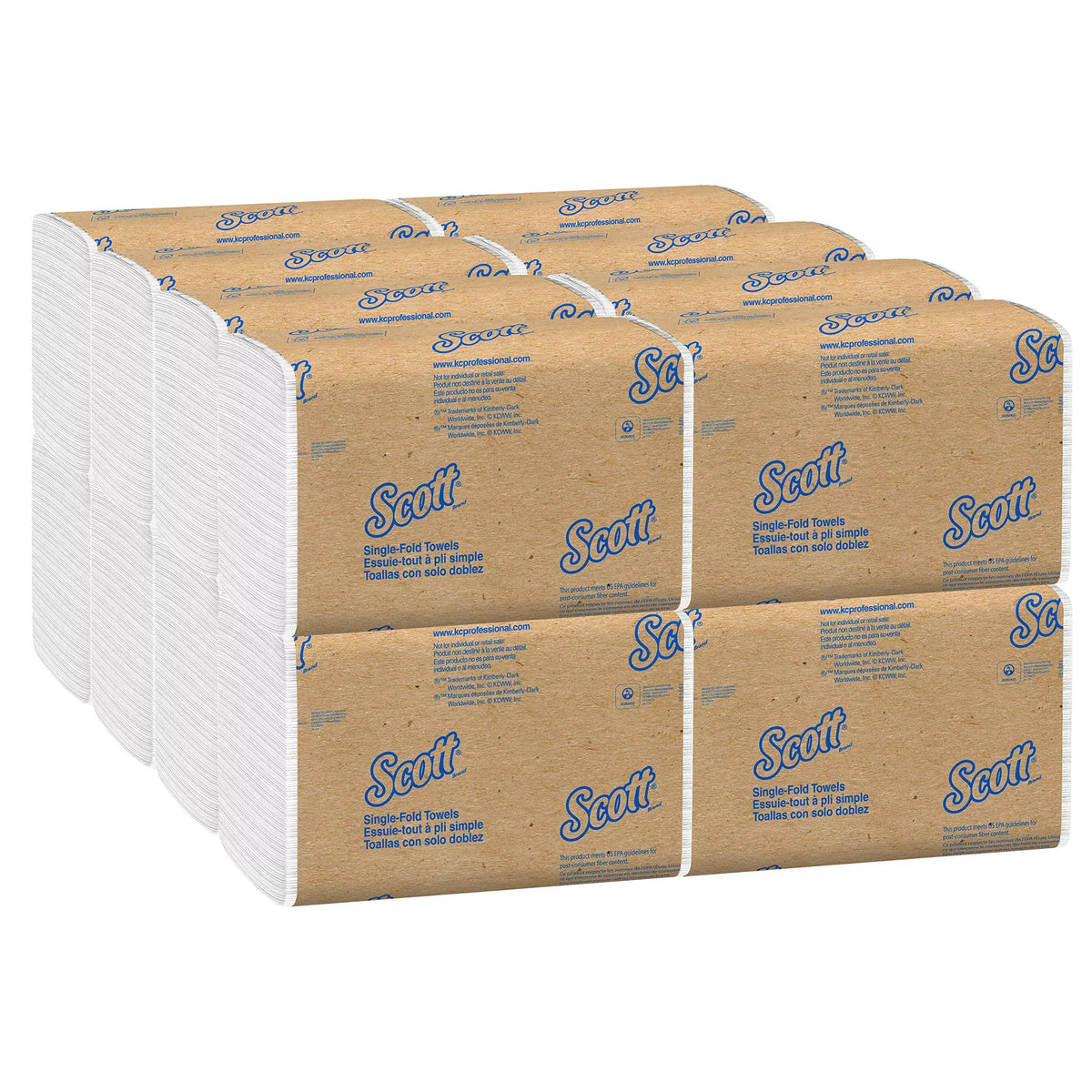 Clip, Paper, Scott Affordable / / White, Fold Towel (01700), Clips 16 Towels Paper Case 250 Single Towels