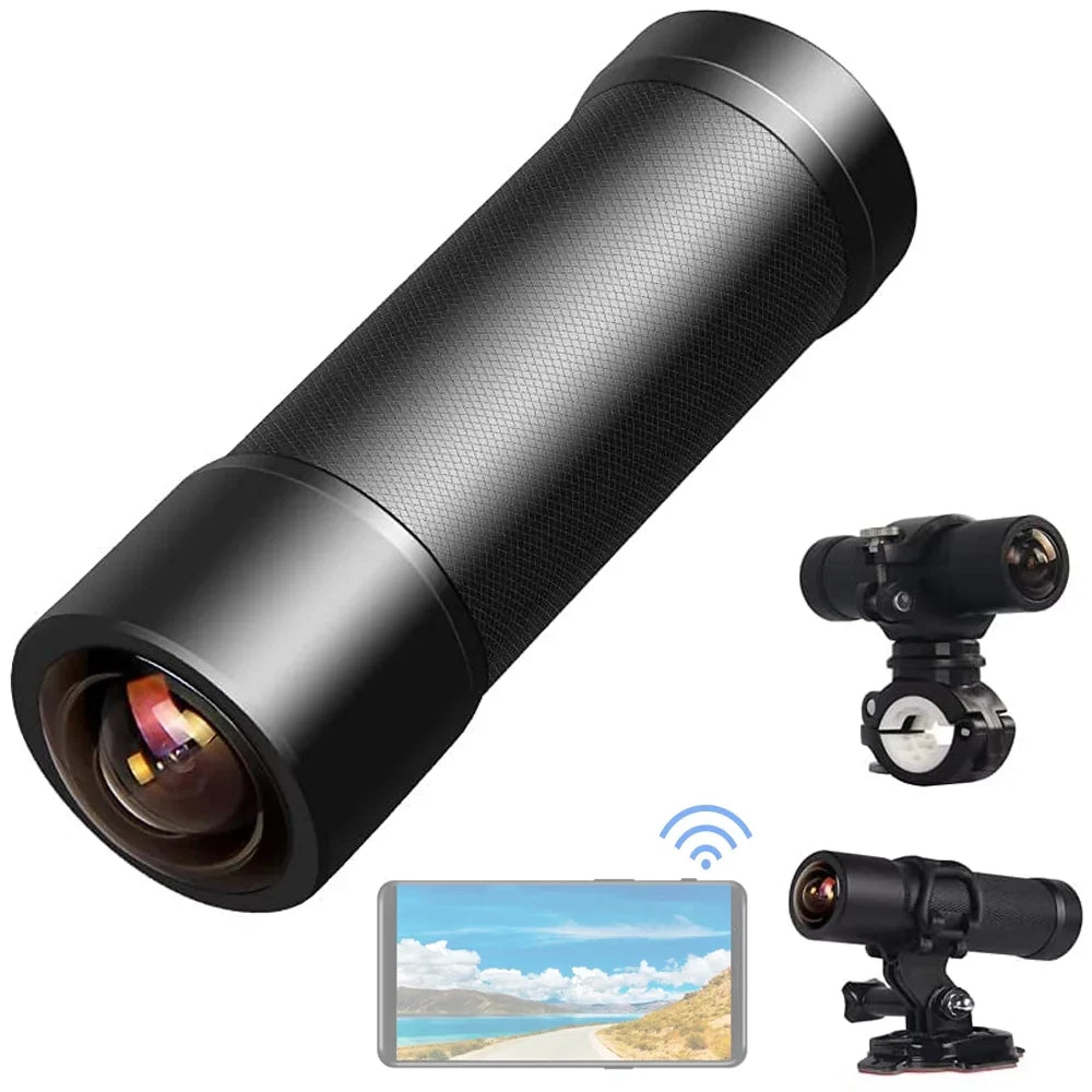 Cam WDR, Waterproof Camera, Bike Motorcycle Dash WiFi 170° Angle Camera, Super movable Night Action Recording Wide VSYSTO 2K Motorcycle Helmet Loop Lens, Vision