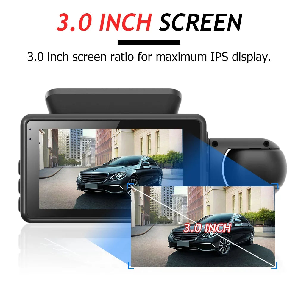 Recorder DVR Rear G-Sensor Cam Car and 1080P Lens Front Dash Dual Video Camera