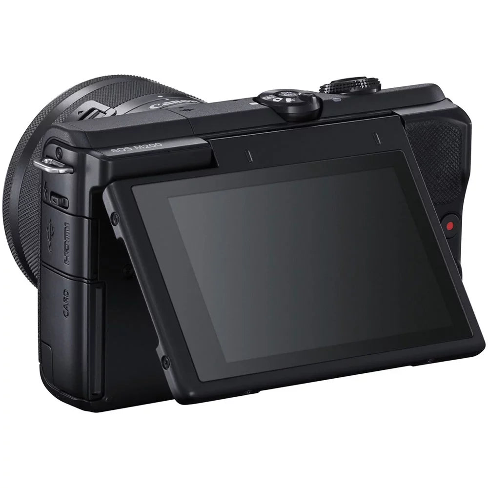 Black 15-45mm Mirrorless M200 EOS Lens (New) (3699C009) with Camera Canon + More Digital