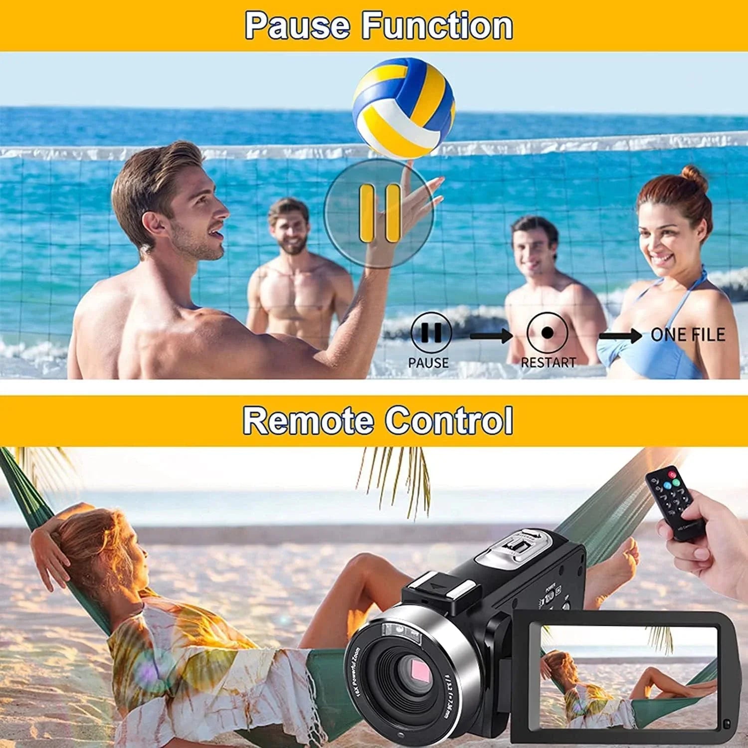 30FPS Zoom 3.0 Camcorders Inch Video 24.0 Night 1080P Vlogging Batteries Camera IPS HD MP Remote Camera Recorder Camera 2 Vision Screen Control with Full Camcorder 16X IR